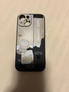 iPhone15用ケース コーヒー柄