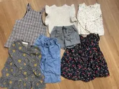 まとめ売り　こども服　女の子冬服90cm 7点セット　花柄・デニム・ニット
