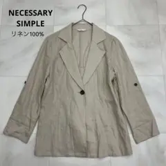 NECESSARY SIMPLE リネン テーラードジャケット カジュアル Lのサムネイル