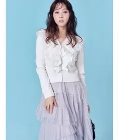 美品】今季 セルフォード ランダムチュールプリーツスカート ライト