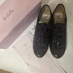 定価より65%引き❗️ファルファーレ　レースアップシューズ　ブラックエナメル