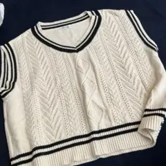 INGNI アイボリー ケーブルニットベスト M