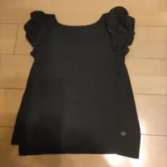 最新 ランバンスポール パフスリーブ ベロア シャツ 黒 ハーフジップ