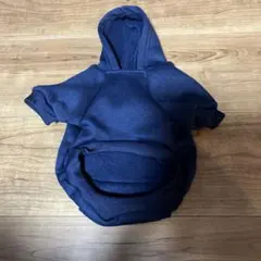 ほぼ未使用　犬の服　ワンチャン洋服　ネイビー裏起毛パーカー