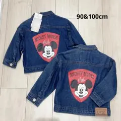 新品未使用　リトシー　ミッキー　デニムジャケット　Gジャン　お揃い　90 100