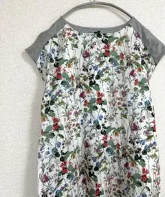 マーラ☆malla フロントリボン花柄　膝丈ワンピース