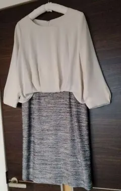 ツイード ひざ丈ワンピース