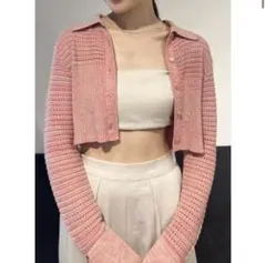 ゆ*ー様 ニットカーディガン　LILY BROWN ピンク レディース　トップス