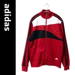 ☆adidas☆ アディダス トラックジャケット ロゴ刺繍 ユニセックス 赤