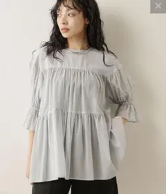 新品タグ付】Sono バックリボンシアーコンビストライプブラウス - メルカリ