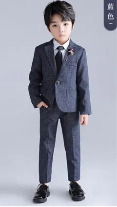 【試着のみ】入学式　卒業式　七五三　男の子　130 （4点セット）ネイビー