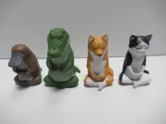 座禅　-ZAZEN-　4種セット　フィギュア　柴犬　ワニ　ハチワレ　カモノハシ
