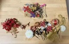 和風花飾り ヘアピン付き　3セット