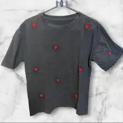 ブラック 半袖Tシャツ ハート