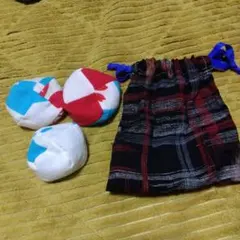 お手玉3個と巾着袋セット