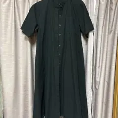 無印良品ブラック 半袖 シャツワンピース Sサイズ