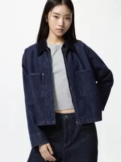 ジップアップショートジャケット　ユニクロ　ネイビー　Lサイズ