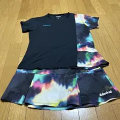 Admiralアドミラル テニス2025FW スコートTEEセットMブラック星柄