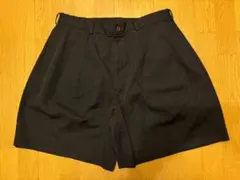 コムデギャルソン　AD2013 ワイドショーツ　シルク混　ショートパンツ　黒 コムデギャルソンCOMME des GARCONSシルクレーヨンショートパンツ 黒M