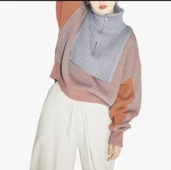 KBF レイヤードハーフZIPニット