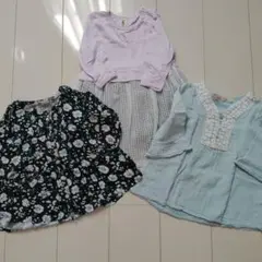 petit main他 長袖ブラウス＆ワンピース 3点セット100cm