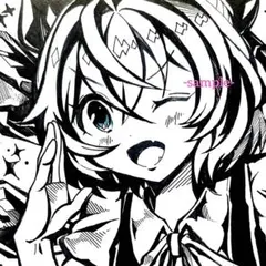 東方プロジェクト　チルノ　アナログ　手描きイラスト　ファンアート