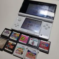ニンテンドー3DSアイスホワイト 本体 ソフト9本セット DS7個3DS2個