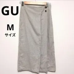 お買い得⚫春秋冬物　GU　ジーユー　ロングスカート　チェック柄　ナチュラル