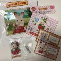シルバニアファミリー アクリルキーホルダー チャコールネコ 景品 おまけシール付