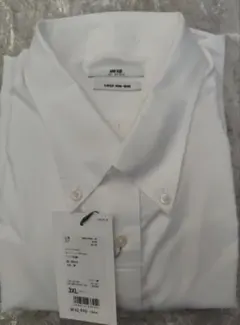 UNIQLO スーパーノンアイロン長袖 ホワイトシャツ 3XL