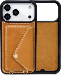 【お値下げ】iPhone 17 Pro対応 ケース 本革レザー　キャメル