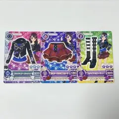 アイカツ ブラックライダースジャケット コーデ 3枚セット 紫吹蘭