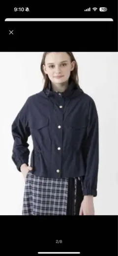 美品ブルーレーベルクレストブリッジ　エアリータフタドライブルゾン♪ネイビー36