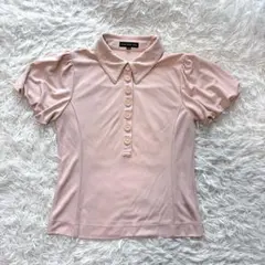 FOXEY NewYork ポロシャツ ボタン フリル シースルー ストレッチ