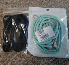 ストラップセット 水色ピンク 黒