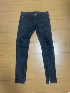 mnml 28 ブラック ワックス加工　スキニーパンツ