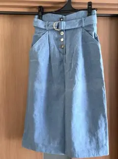 MAJESTIC LEGON ベルト付 Iラインスカート Mサイズ サックス