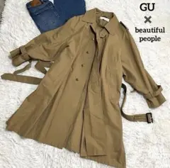 GU ✖️ beautiful people トレンチコート　ベルト付き　金ボタン