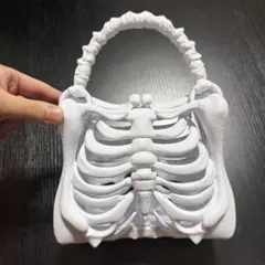 骸骨の肋骨バッグ 個性的 バスケット 小物入れ ホワイト