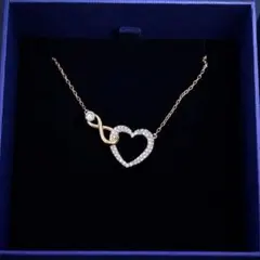 【美品】SWAROVSKI インフィニティ ハート ネックレス 箱付