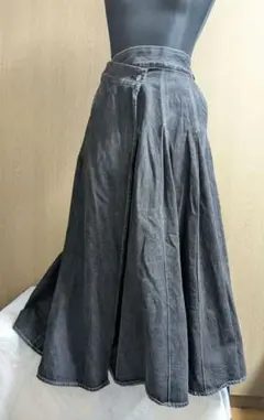 HARE ダークグレー フレアスカート プリーツ コットン