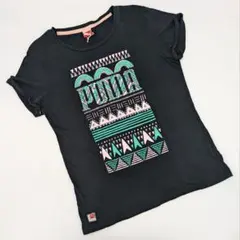 PUMA プーマ Tシャツ M 黒 トレーニングウエア ランニングシャツ ロゴ