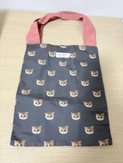 PAUL & JOE★エコバッグ　ピンク　グレー　ネコ柄