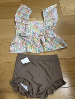 フラワープリント セパレート水着セット110サイズ