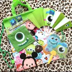 Ｒ　ディズニーキャラクターグッズ７点セットナップ巾着扇子モンスターズインクマイク