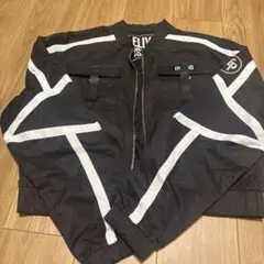 【ELLY PISTOL】ストライプデザイン ナイロンジャケット 黒