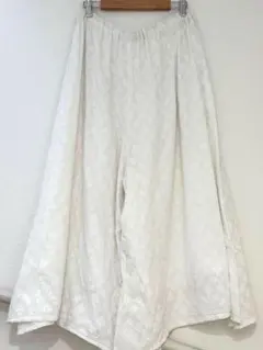 ★チャイハネ購入品★yul★インド綿100%★裏地付き★ホワイト★フレアパンツ★