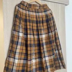 chocol raffine robe キャメルチェック ロングスカート F