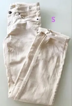 H&M エイチアンドエム レディース ストレッチパンツ S オフホワイト