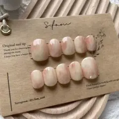 《オーダー》 桃ネイル ニュアンス 雫有り無し指定◎